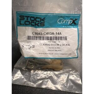Compx‎ National Sliding Door Lock, Nickel, Key C413A C8043-C413A-14A